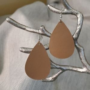 Brown leather earrings